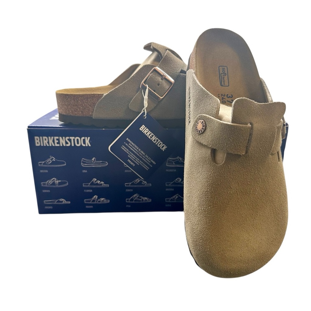 Birkenstock Boston Taupe Suede Clogs EU 37 Narrow NWT - Picture 6 of 8